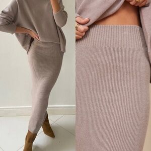 Charli London Alma smoke tan bodycon midi skirt